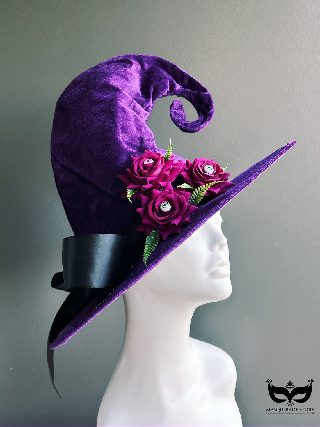 Purple Eyeball Rose Witch Hat
