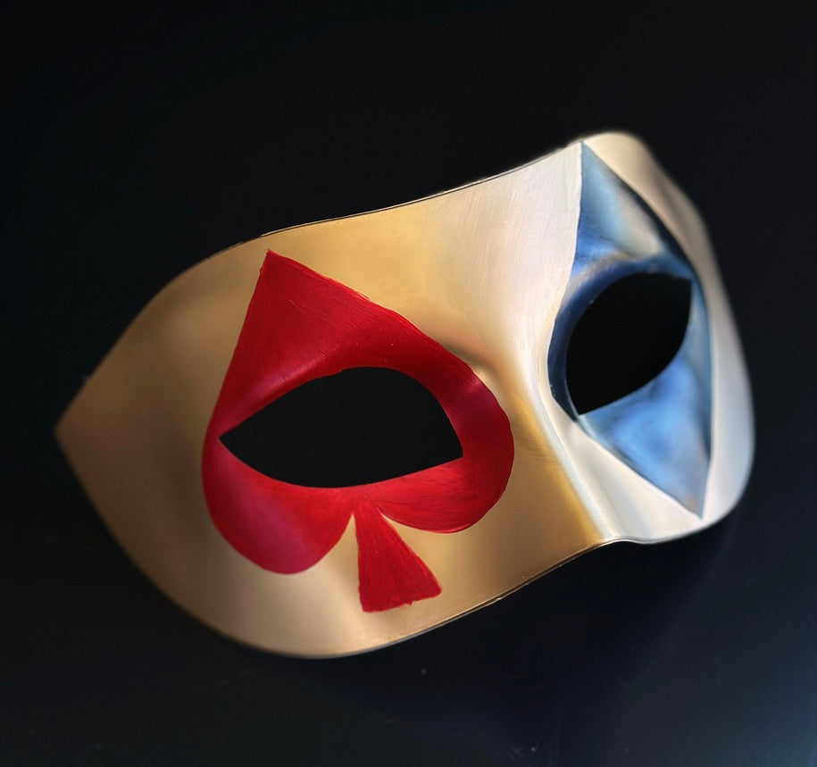 Gold Casino Masquerade Mask – Playing Card Venetian Eye Mask