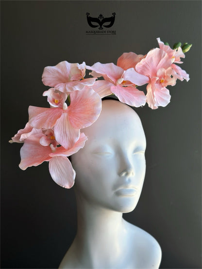 Orchid Fascinator - Blush Pink
