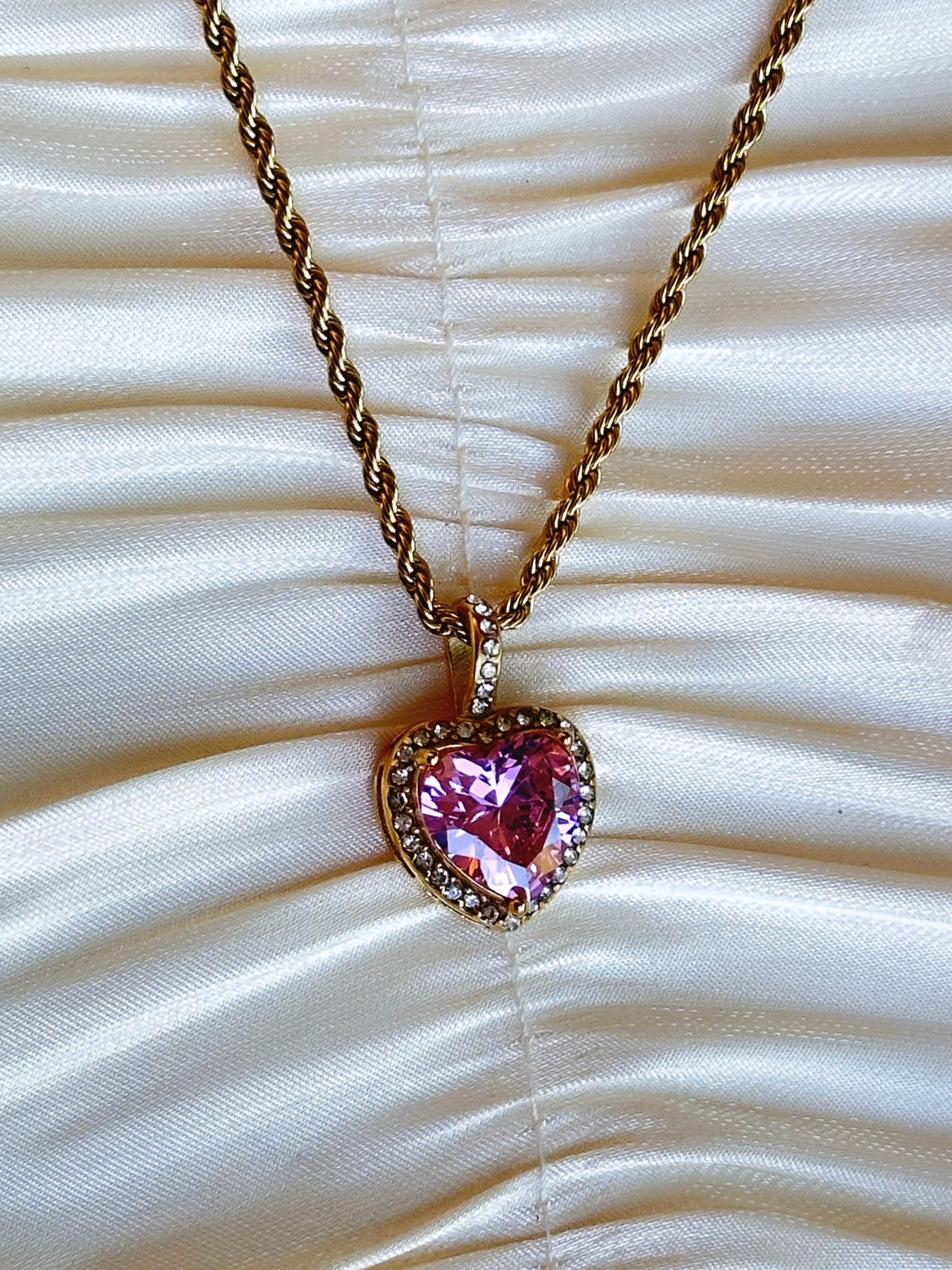 Liora Blush Heart Pendant Necklace