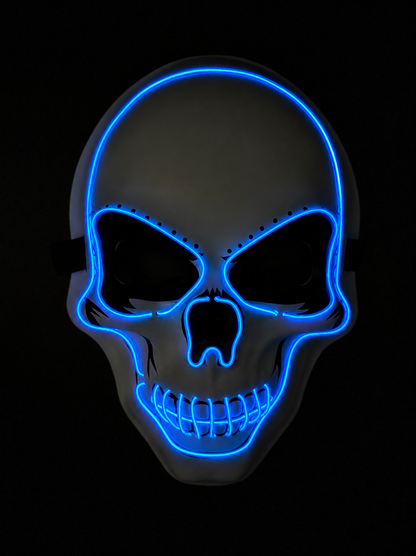 Neon Skull Glow -  Blue LED Mask