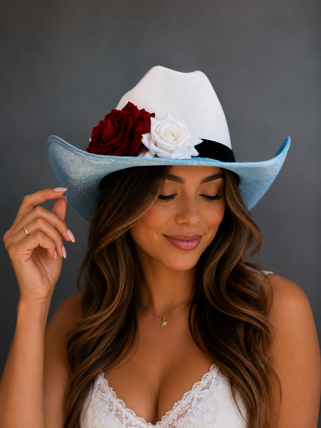Cowboy Hat - Patriotic Rose