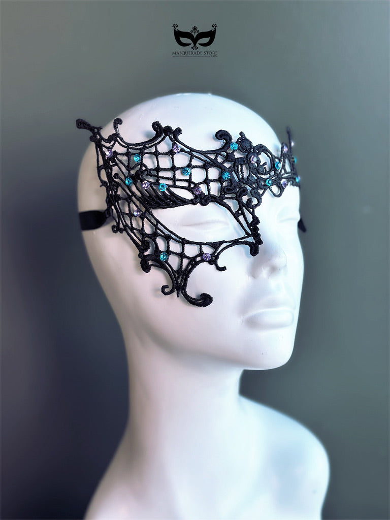 Midnight Web - Women’s Black Lace Masquerade Mask