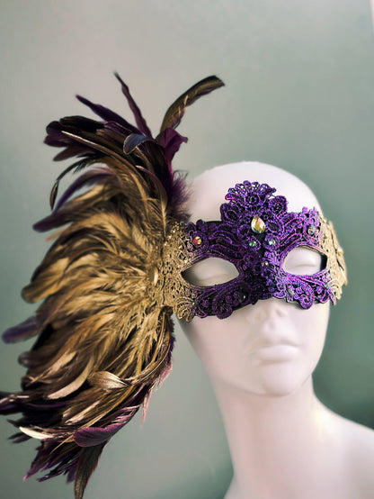 Lux Feather Mask - Royal Reverie