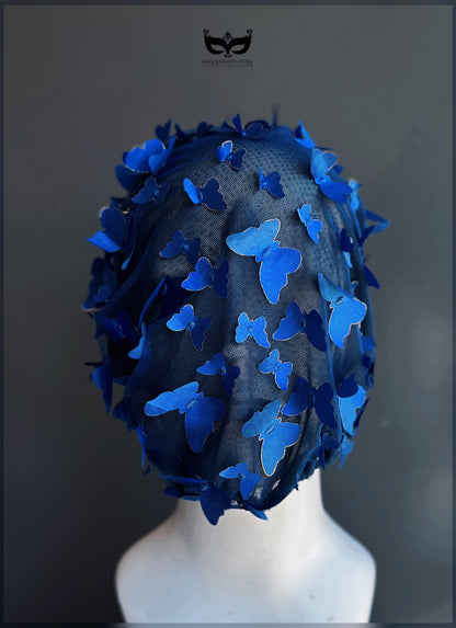 Midnight Butterfly Mirage Veil - Avant Garde Couture Headpiece