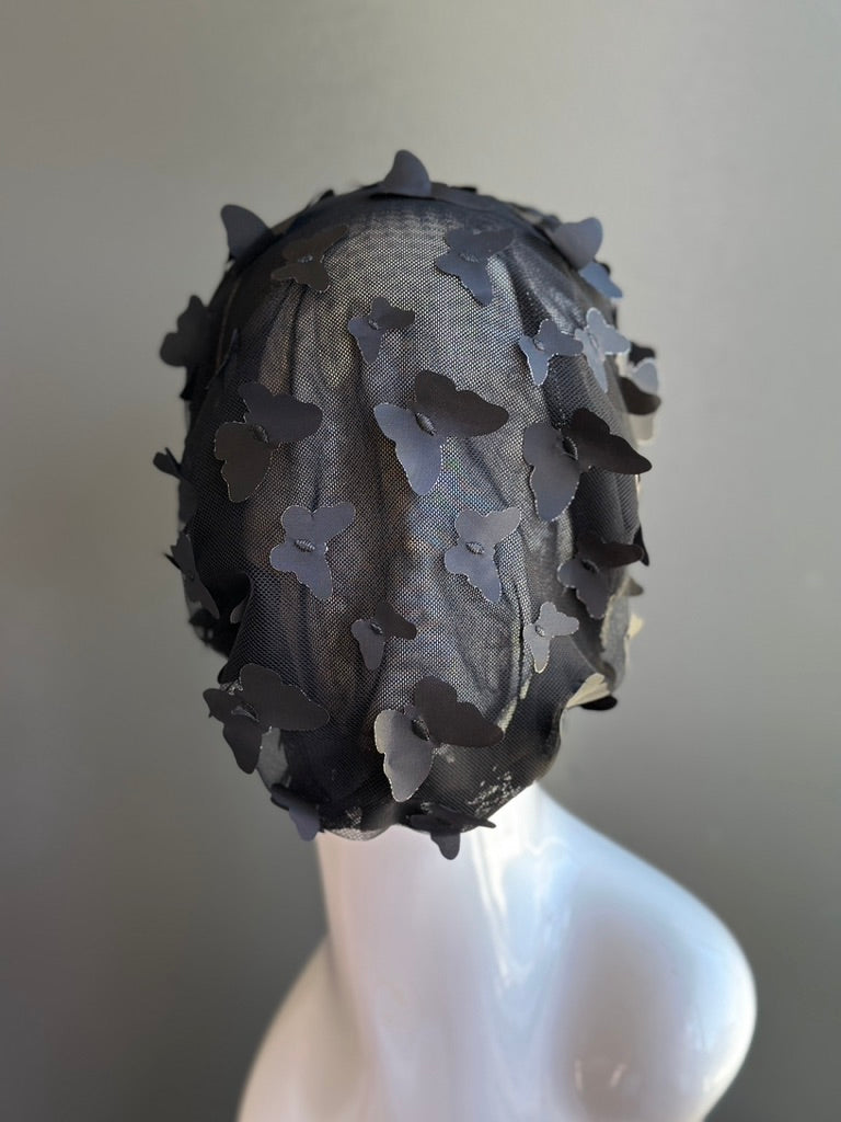 Golden Butterfly Mirage Veil - Avant Garde Couture Headpiece
