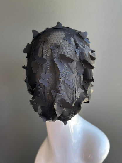 Golden Butterfly Mirage Veil - Avant Garde Couture Headpiece