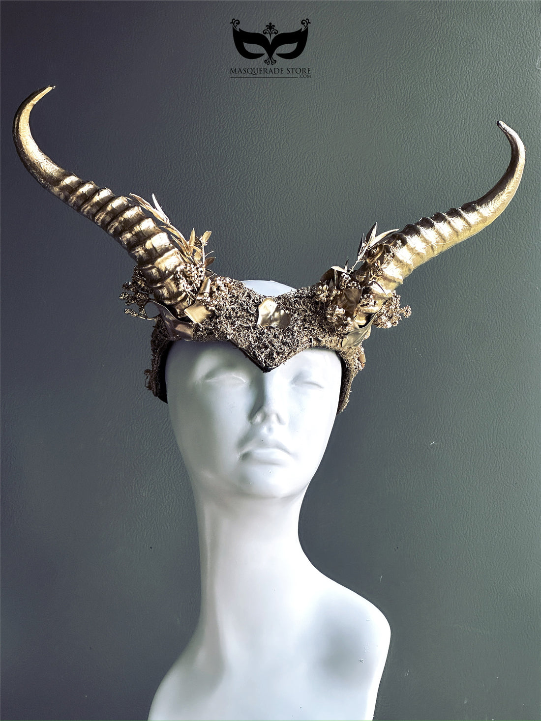 Long Horn Headdress - Gold Glimmer