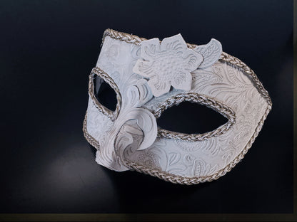 Baroque Masquerade Mask For Men - Ivory/Gold