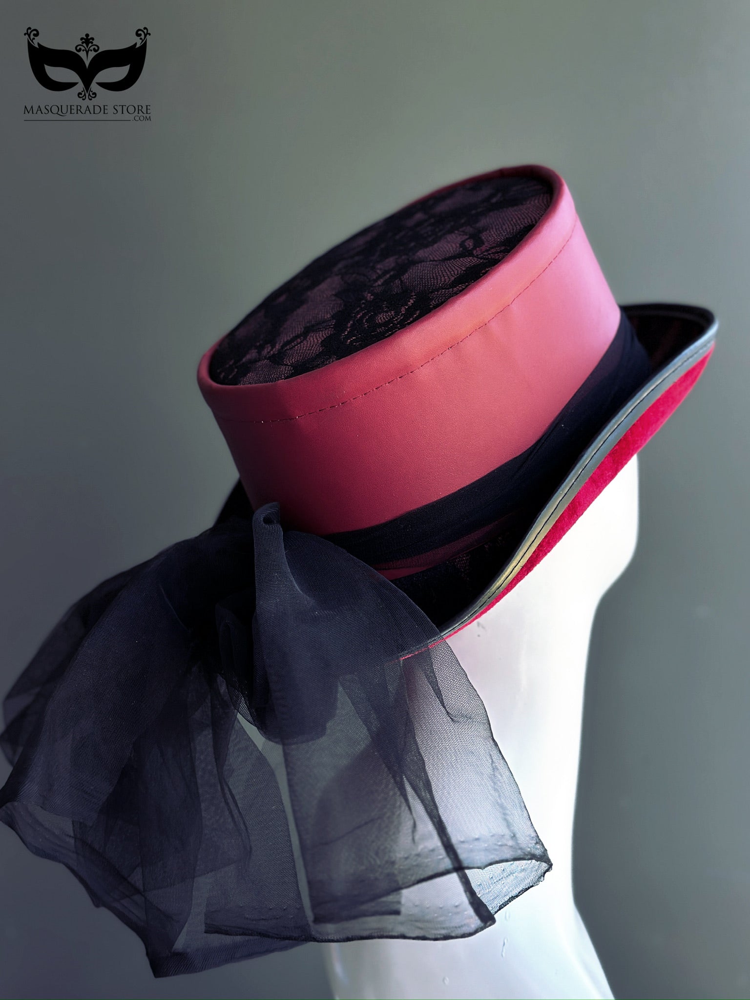 Victorian Red - Red Lace Top Hat