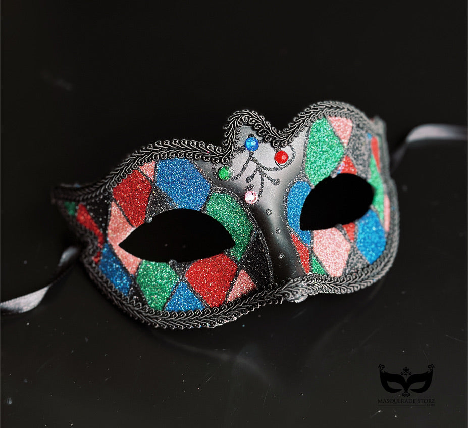 Bulk Masks - Midnight Harlequin Glitter Collection