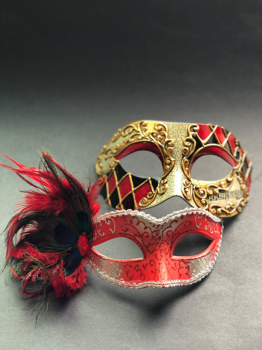 Venetian harlequin - Red/Silver/Gold