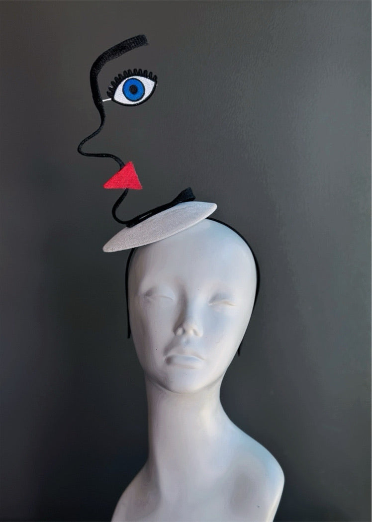 Abstract Face Fascinator – Avant Garde Sculptural Headpiece