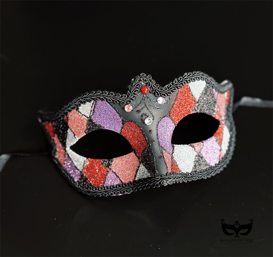 Bulk Masks - Midnight Harlequin Glitter Collection