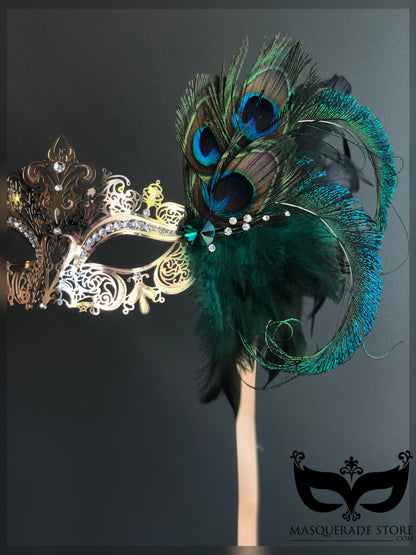 Venus Gold Peacock - Handheld Mask
