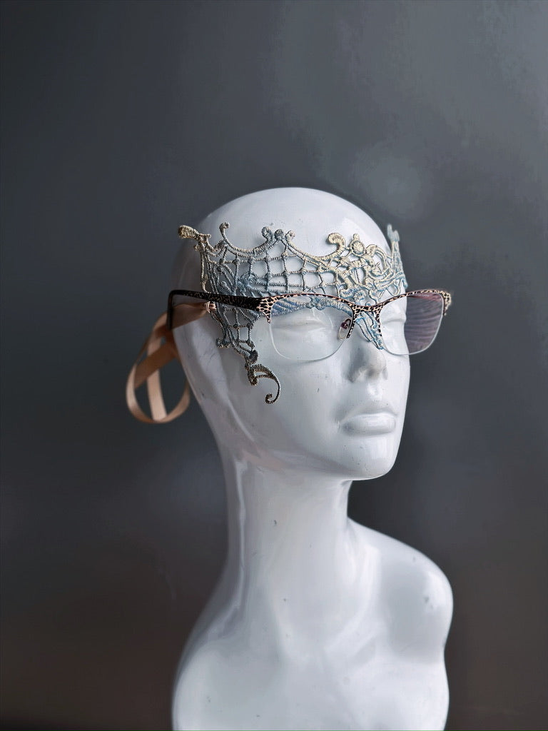 Pale Blue Gold - Eyeglass Mask