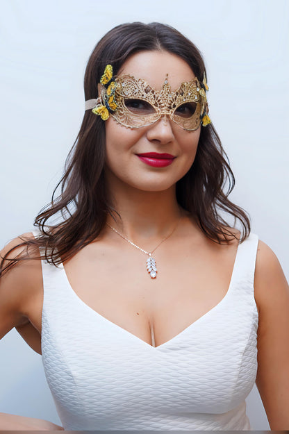 Ana Lace Mask - Monarch Butterfly