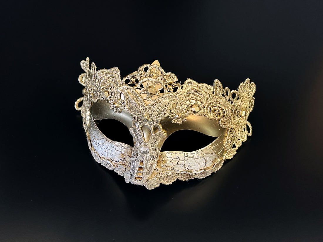 Colombina Mask - Cracked Gold