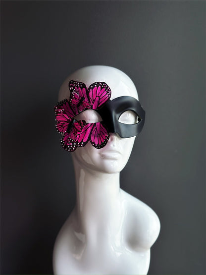 Butterfly Mask - Black and Pink