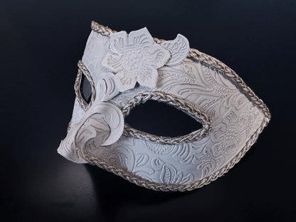 Baroque Masquerade Mask For Men - Ivory/Gold