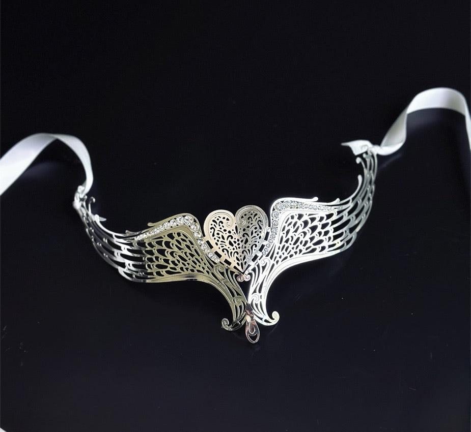 Angel Wing Mask - Silver