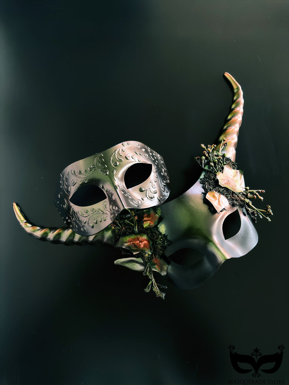 Thorn &amp; Vow -  Bronze Forest Couples Mask Set