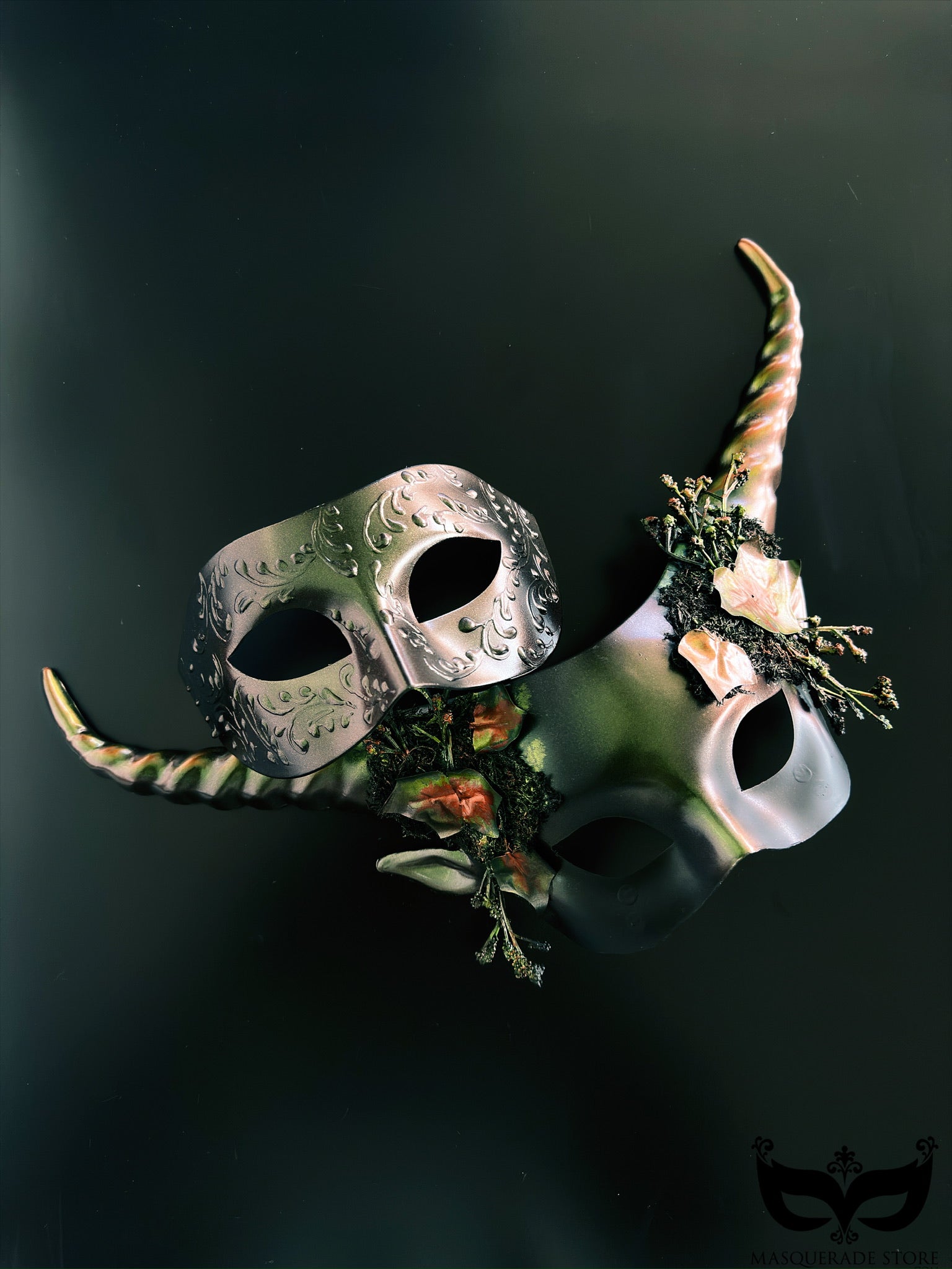 Thorn &amp; Vow -  Bronze Forest Couples Mask Set
