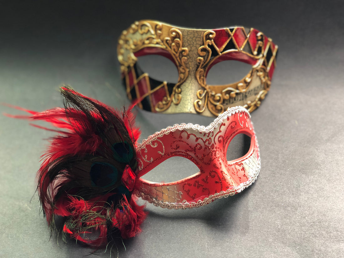 Venetian harlequin - Red/Silver/Gold