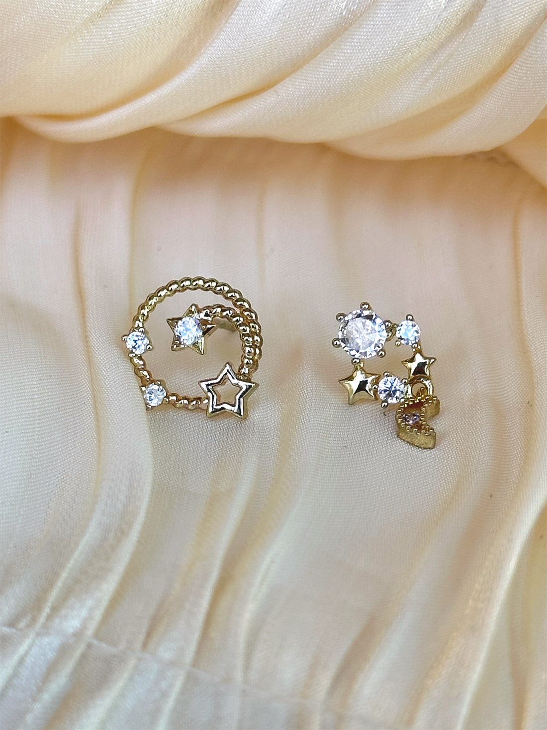 Celestial Star Mismatch Stud Earrings