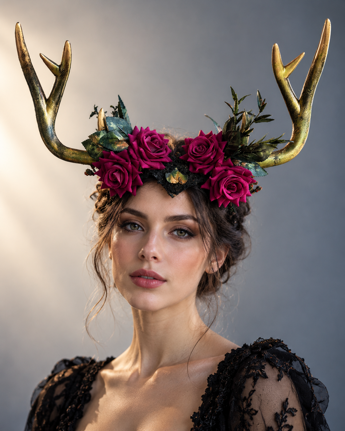 Wildwood Rose Antler Crown