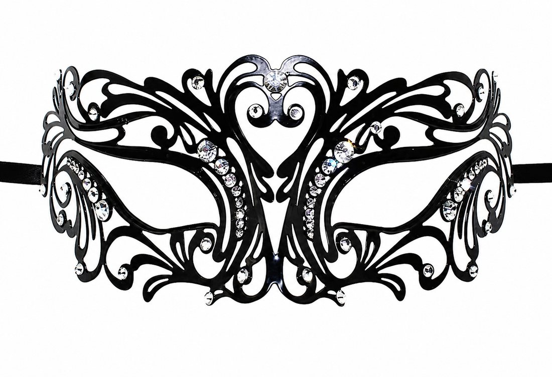 Midnight Arabesque Black Crystal Mask