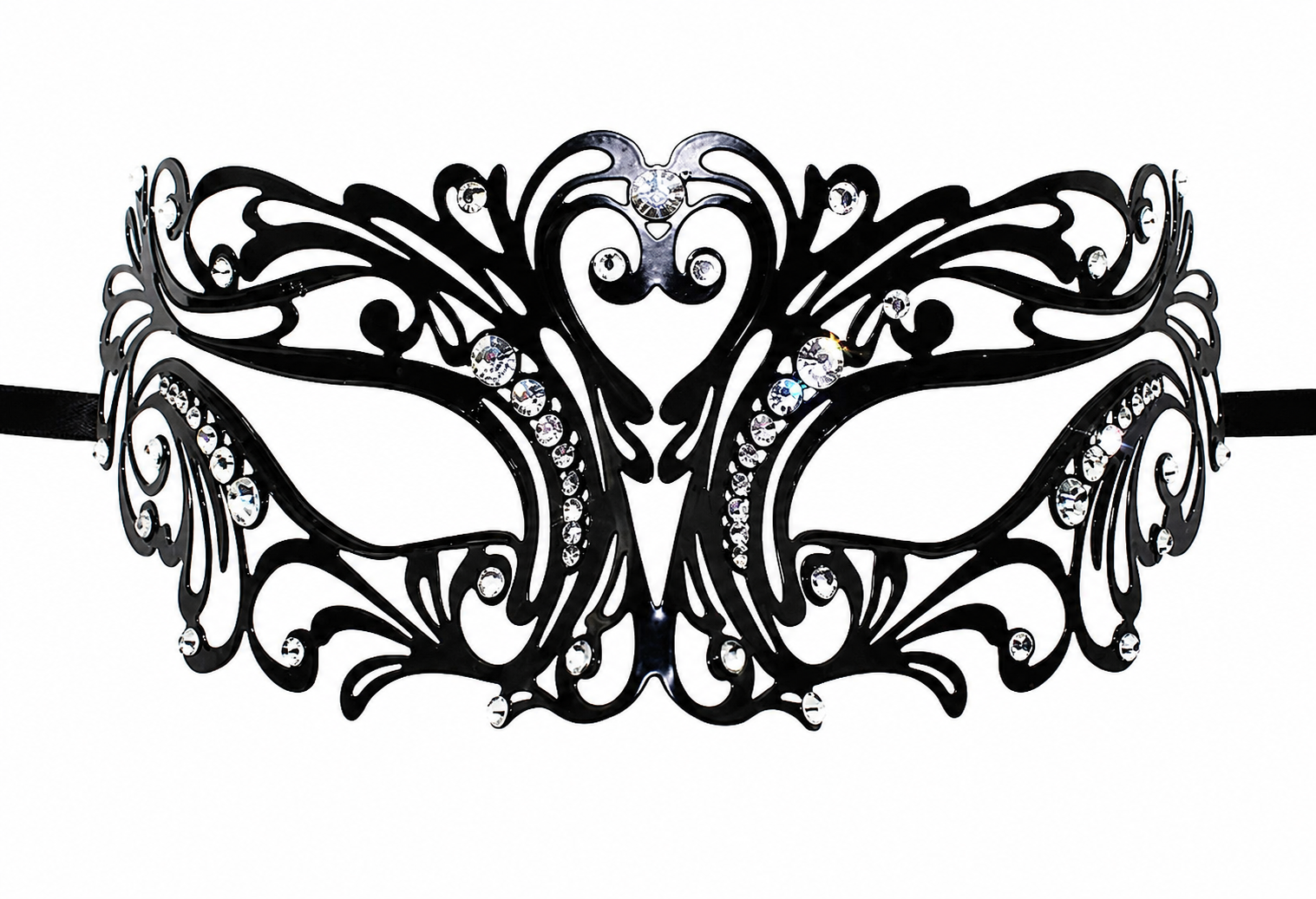 Midnight Arabesque Black Crystal Mask