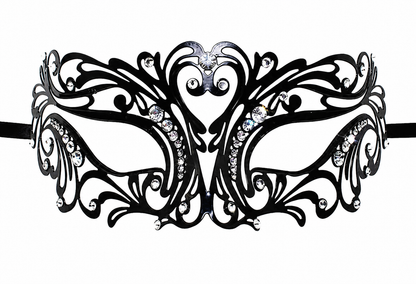 Midnight Arabesque Black Crystal Mask