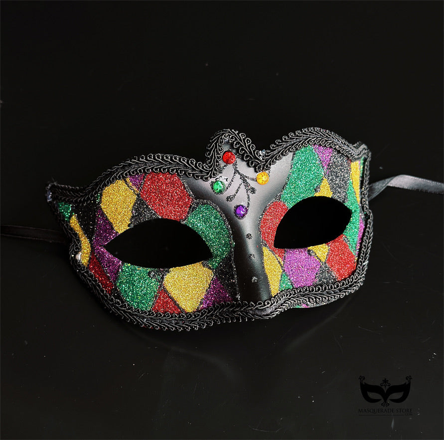 Bulk Masks - Midnight Harlequin Glitter Collection