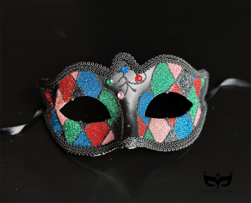 Bulk Masks - Midnight Harlequin Glitter Collection