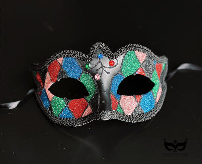 Bulk Masks - Midnight Harlequin Glitter Collection