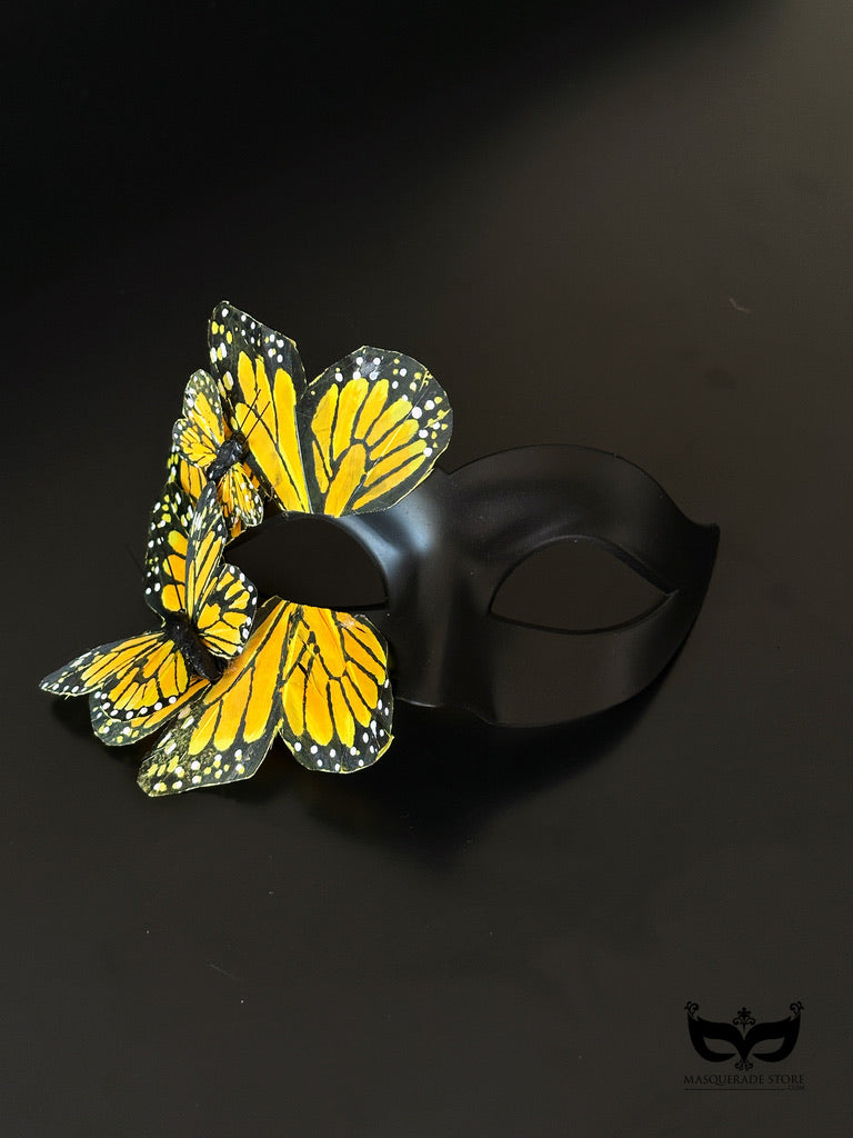 Butterfly Mask - Black and Yellow Monarch
