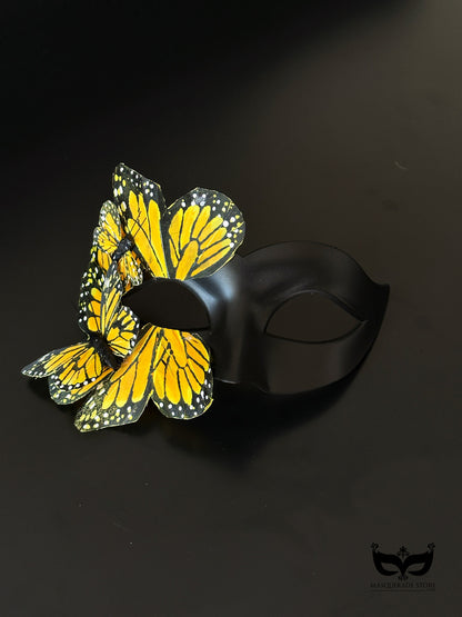 Butterfly Mask - Black and Yellow Monarch