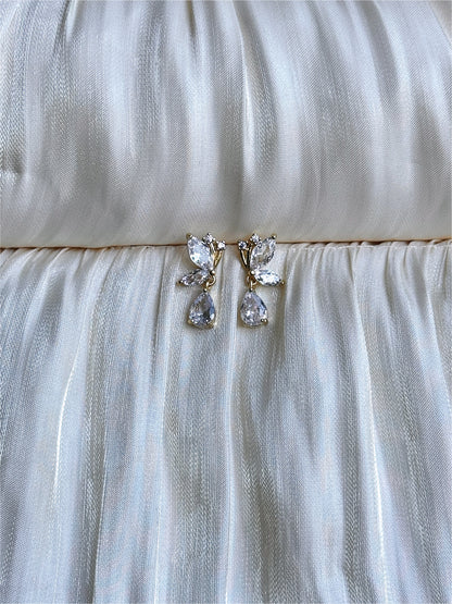 Crystal Petal Drop Earrings