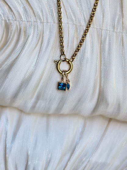 Elara Dual Charm - Necklace (Blue)