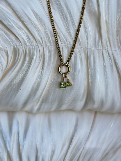 Elara Dual Charm - Necklace (Light Green)