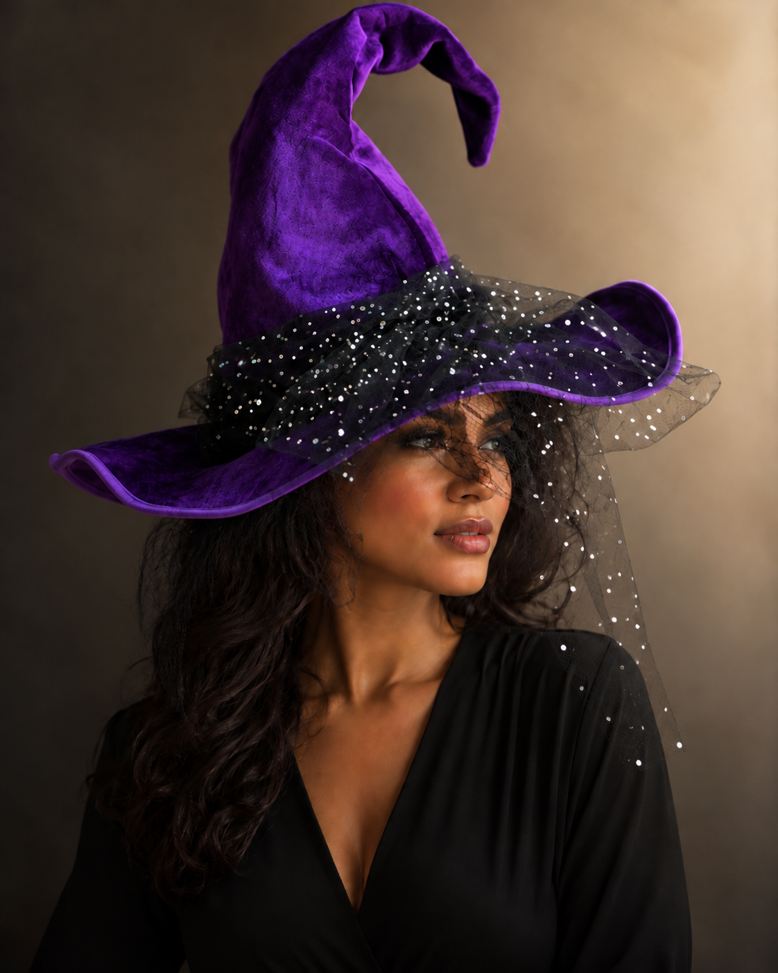 Enchanted Starlight Witch Hat - Purple