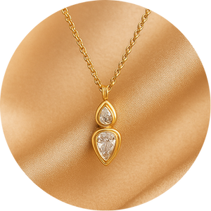 Teardrop Gold Pendant Necklace