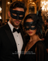 
Couples masquerade mask set in black featuring a men’s Phantom-style mask and a women’s feather Venetian-inspired mask with rhinestone accents for formal masquerade styling.
