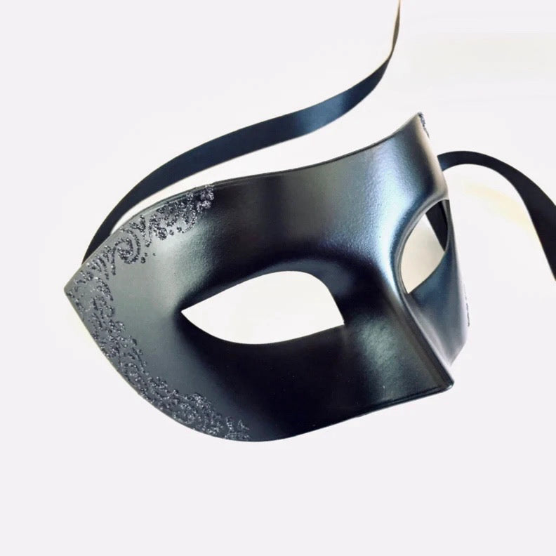 Black Men Mask With Onyx Filigree Detailing 
This 