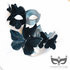 Black butterfly couples masquerade masks with 3D butterfly accents for men and women.