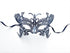 Elegant black filigree butterfly mask with satin ribbon ties for costume events