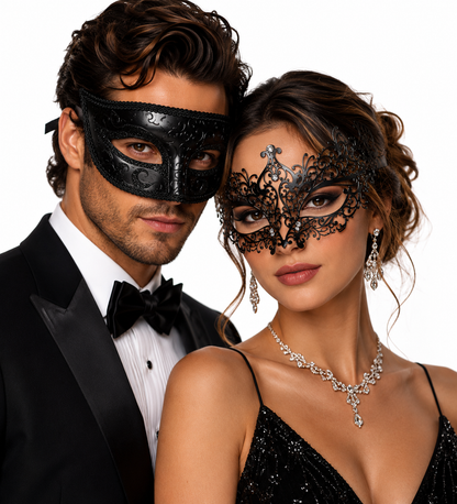 Embark on a journey of mesmerizing elegance with our exquisite masquerade mask set.