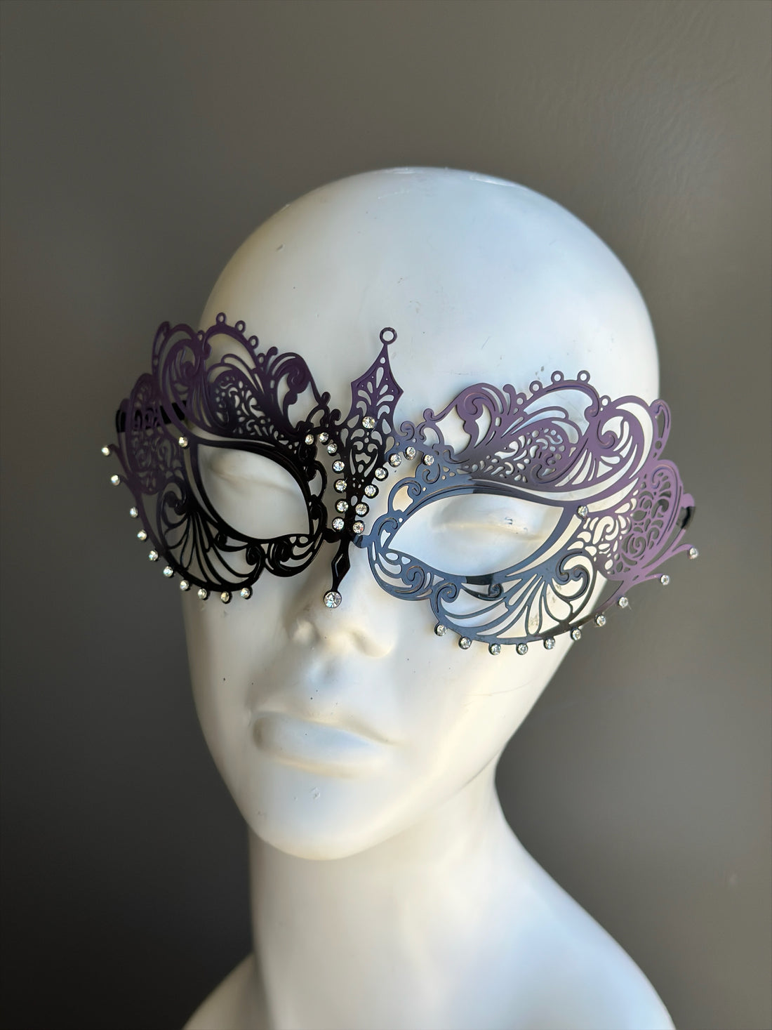Ana Eleganza Metal Mask- Purple and Black