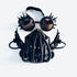 Industrial-style black steampunk mask with tubing and goggles featuring spiked rims